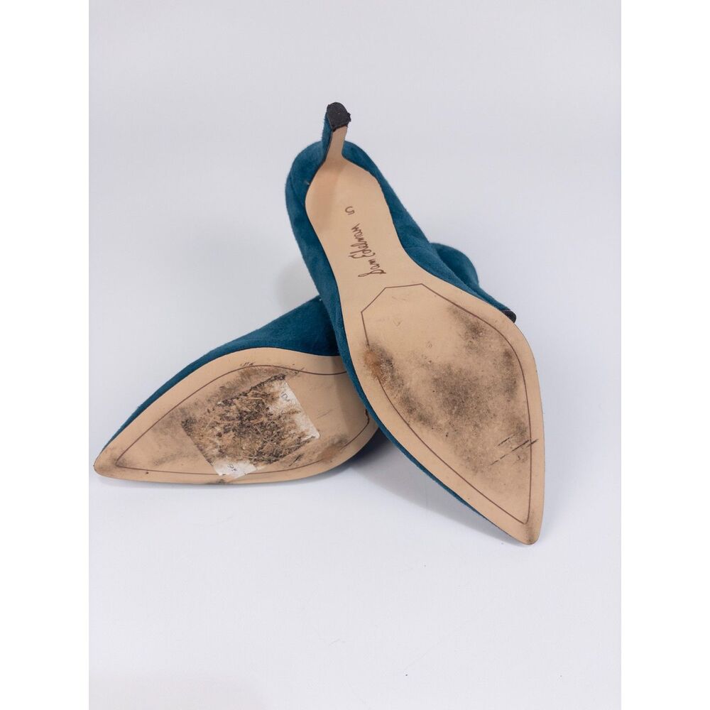 Sam Edelman Hazel Womens Teal Blue Suede Pointed Toe Stiletto Heels Pumps Size 5 - Picture 7 of 9